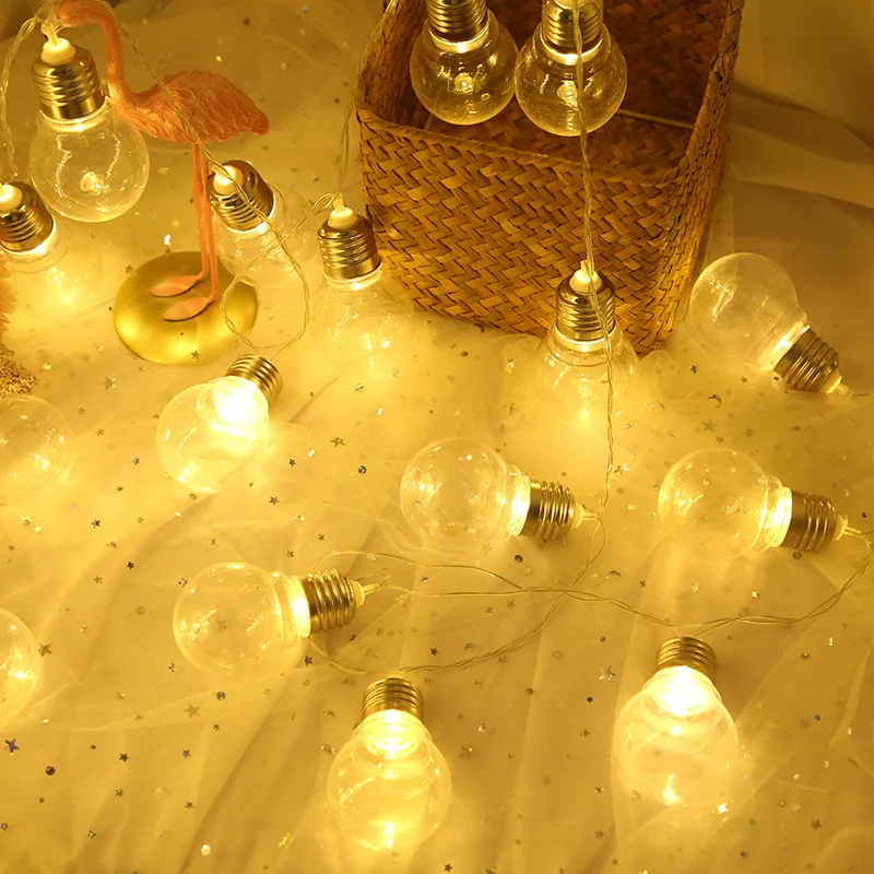 LED Fairy Light String Bulb 10/20 Battery Powered Bedroom Outdoor Garden Waterproof Garland Lights Wedding Christmas Decoration