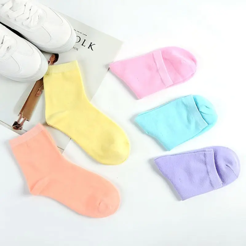Японские хлопковые носки до лодыжки в стиле Харадзюку для женщин и девочек; чулочно-носочные изделия ярких цветов