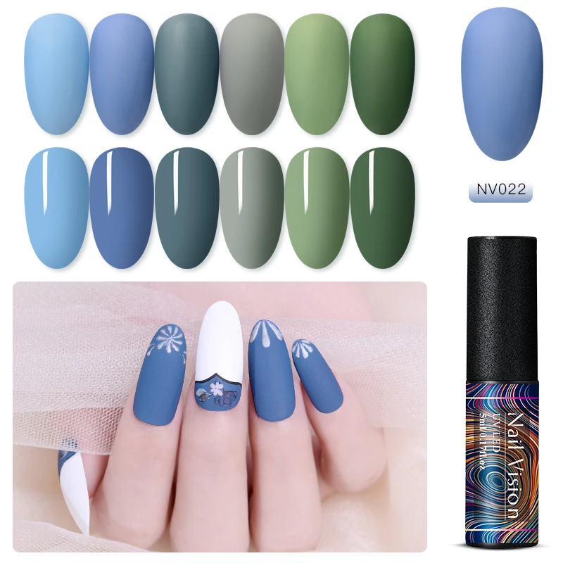 

Nail Vision Matte UV Gel Nail Polish 5ml Pure Green Blue Color Matte Top Coat Soak Off Nail Art Gel Varnish Lacquer Manicure