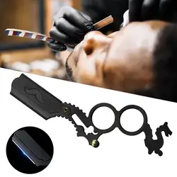 Men Eyebrow Razor Barber Straight Edge Razor Straight Ring Razor Essential For Razor Kit Manual Depilation Razor Hairdresser
