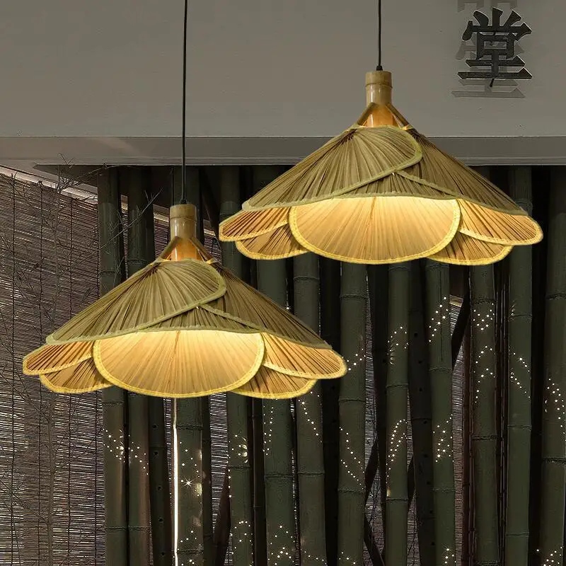 

Креативный персонализированный подвесной светильник с веером, бамбуковый декоративный светильник для ресторана, Юго-Восточной Азии, ретро подвесной светильник для гостиной