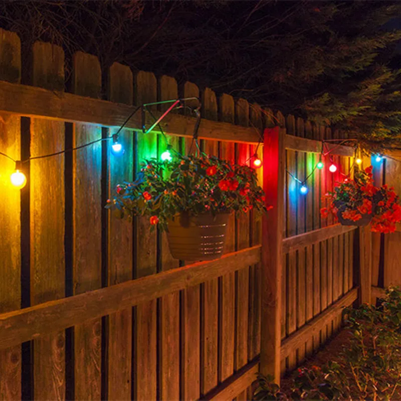 Фонари для патио G40 глобус вечерние рождественские гирлянды свет водонепроницаемый с несколькими цветами Для Декоративного наружного двора свадебный свет