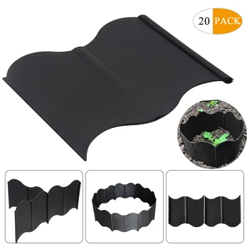 

20pcs Lawn Garden Edging Decorative Easy Clean Fence Anti Corrosion Interlocking Insert Courtyard Trellis Pound-in Palisade DIY