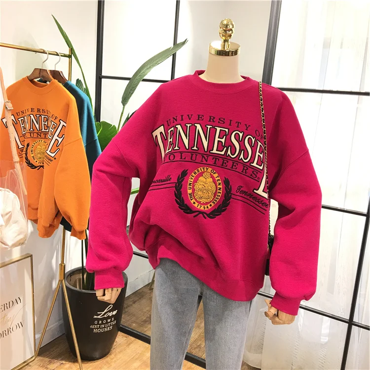 Good Quality Winter Hoodie Women Fleece Cotton Sweatshirt Oversized Streetwear Sweat Coat Female Cool Pattern Hoodies Pullovers