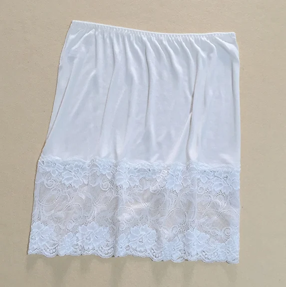 Petticoat Skirt Half Slip Skirt Women Full Slip Dress Women's 30% Real Silk 70% Viscose Sexy Lace Half Slip Nightdress Underskirt Sleepwear