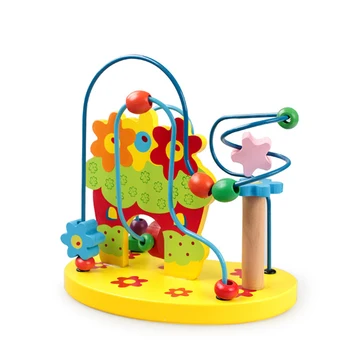 

Wood Bead Toys Third - Line Flowers And Birds Around The Beads Frame Baby Early Childhood Toys Children 's Classic Toys