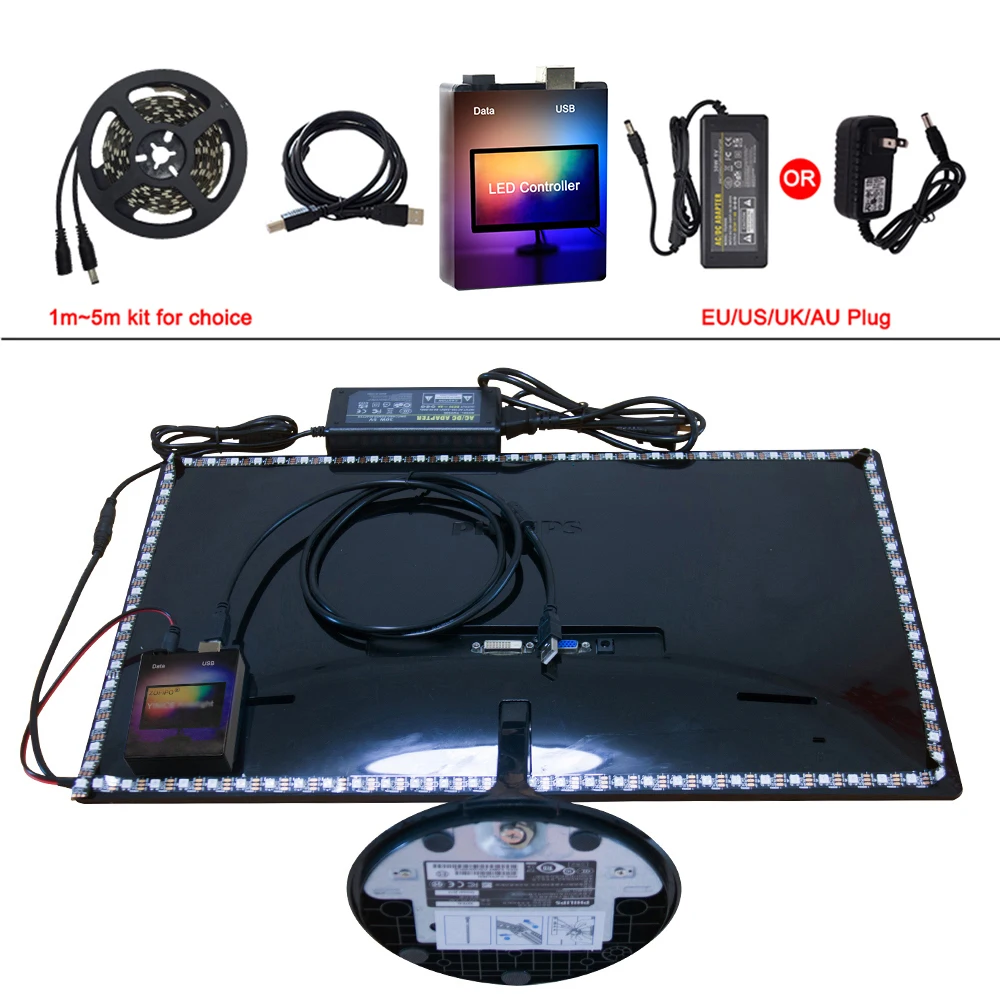 Пиксельная лента для ПК WS2812B 5050 RGB 1 м 2 3 4 5 м|Светодиодные ленты| |