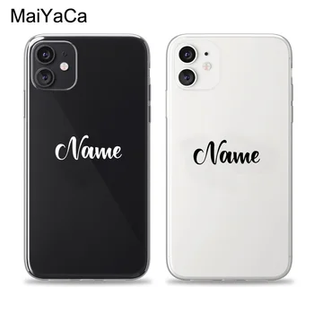 

MaiYaCa Case for iPhone 11 Pro Max XR XS X 10S 10R 8 Plus 7 6s Clear See Through Transparent Phone Cover with Personalized Name
