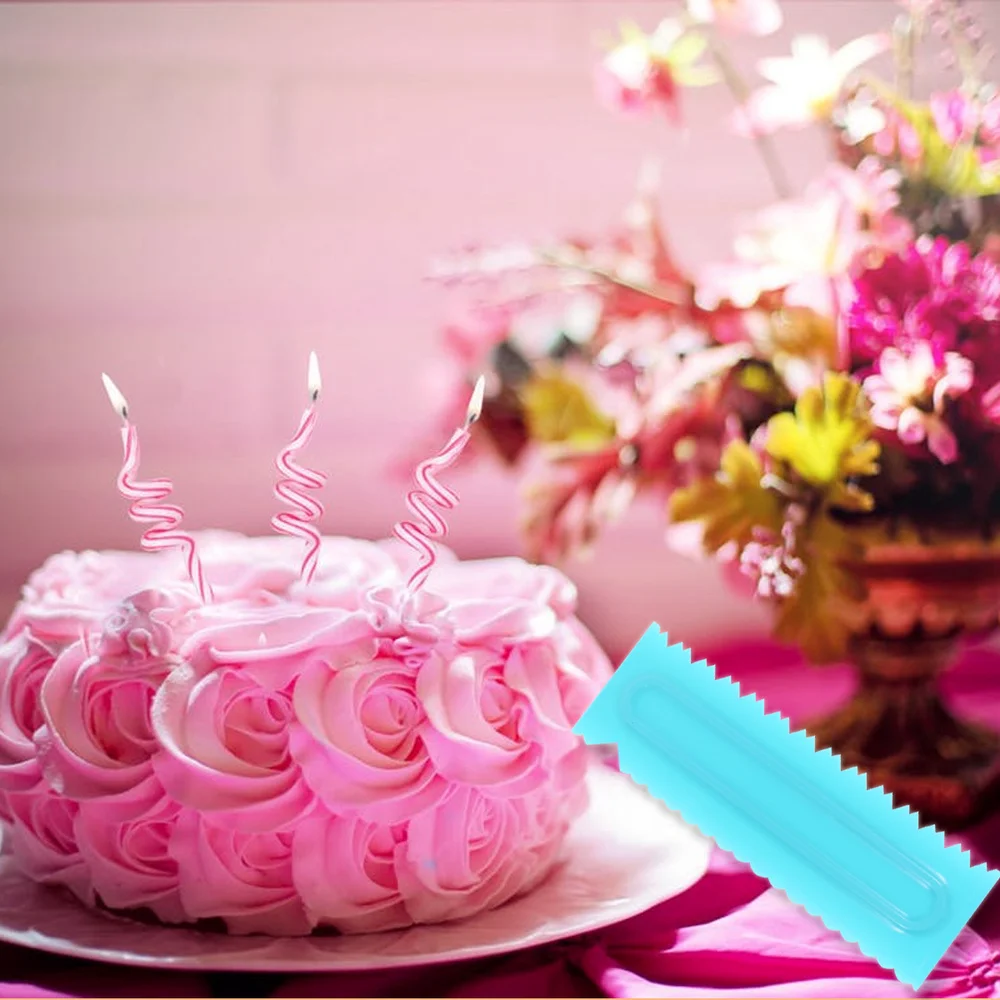 Cake Scraper Creative Double Edges Practical Cream Mousse Comb for Bakery Cake Scraper Creative Double Edges Practical Cream Mousse Comb for Bakery