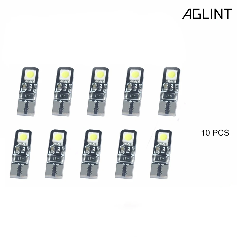 AGLINT 10 шт. дешевые T10 светодиод Шина CAN свет лампы W5W 5W5 194 168 5050SMD 4 фишки Светодиодный лампочки CANBUS дверная карта Клин для лампы светильник лампочка 12V