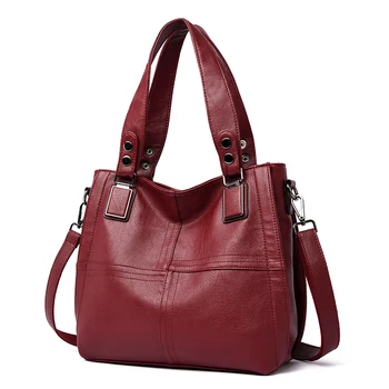 

2019 New Fashion Luxury Handbags Women Bag Designer Carteras Mujer De Hombro Y Bolsos De Dise Ado Leather Tote Bag sac femme Red