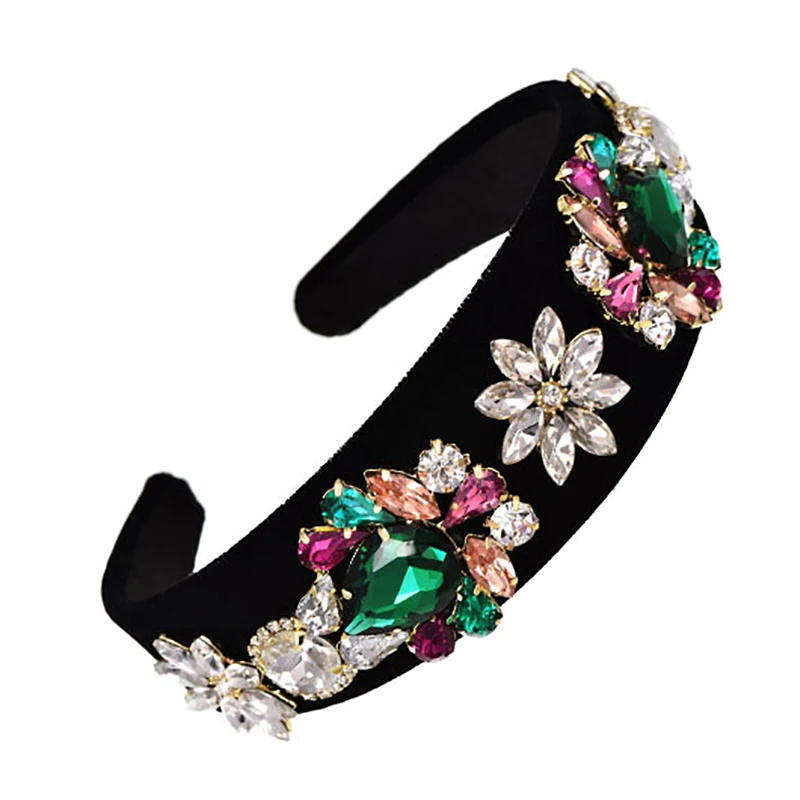 

ZHINI New Design Color Zircon Crystal Headbands For Women Ethnic Charm Adjustable Size Hair Accessories Handmade Jewelry Gift