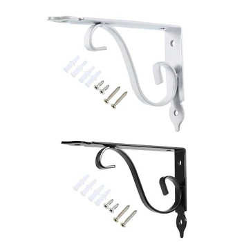 

uxcell Uxcell 1Pcs Shelf Bracket, Heavy-Duty Floral L Brackets Right Angle Bracket Support Corner Brace Wall Mounted Carbon