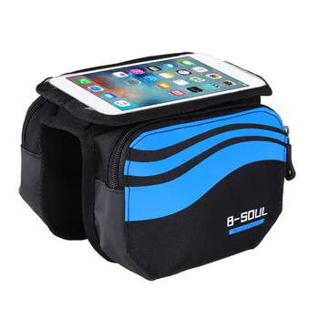 

5.7Inch Waterproof Touch Screen Bicycle Phone Bag Mountain Bike Front Frame Bag Cycling Top Tube Bag Cycling Pannier Pouch