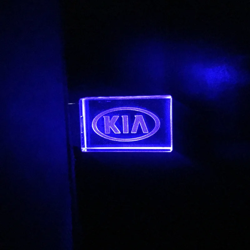 128GB Crystal USB Pendrive 2.0 with Car Logo KIA Flash Drive 4GB 8GB 16GB 32GB USB Drive 2.0 Memory Stick LED Photography Gifts