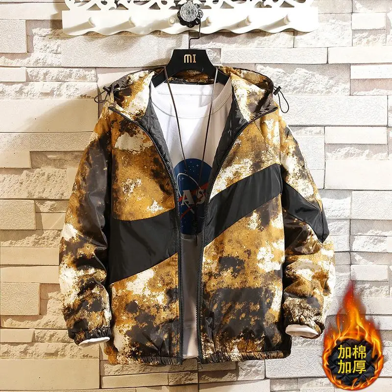 4XL новые модные толстые хлопковые мужские/женские зимние куртки для пар, пальто с капюшоном, теплое мужское зимнее пальто, повседневное студенческое Мужское пальто - Цвет: (JK7601) yellow