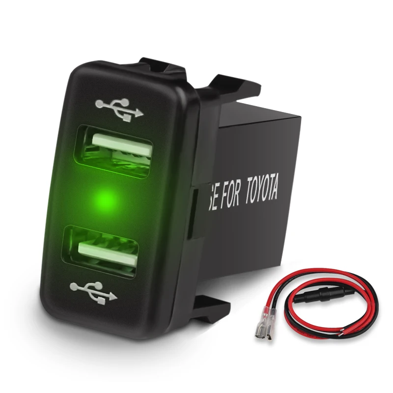 5 в 4.2A быстрое автомобильное зарядное устройство 2.1A двойной порт USB зарядное устройство с плавкий предохранитель 12 24 В розетка питания для Toyota Corolla Prado Reiz|Кабели, адаптеры и разъемы| | АлиЭкспресс
