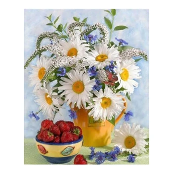 

Full Diamond Painting Flower Daisy Picture of Rhinestone Diy Diamond Home Decoration Gift