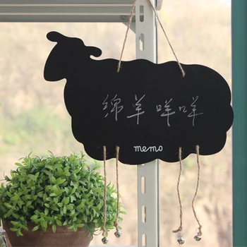 

Home Coffee House Decoration Wooden Mini Animal Shaped Hanging Message Boards Blackboards