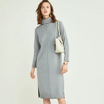 

2019 autumn and winter new women's sweater high collar long section thick loose cashmere sweater pullover sweater bottoming shirt