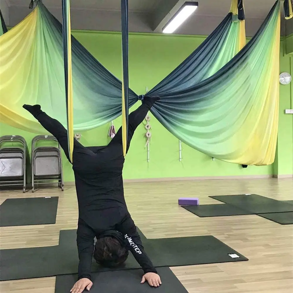 Yoga Hammock Color Gradient Space Yoga Anti-Gravity Traction Strength Training Stretch Training Fitness Equipment yoga hammock