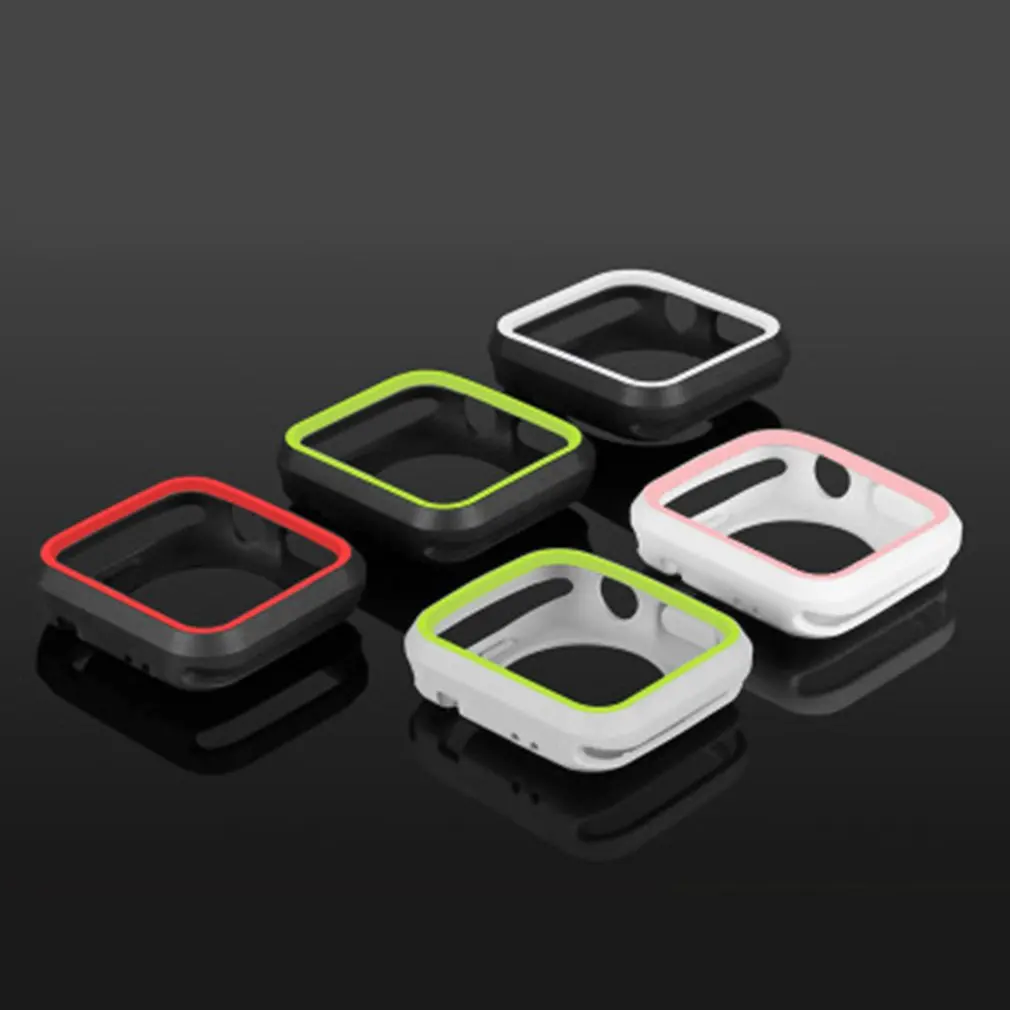 Two-Color Protective Shell Silicone for Apple watch 2/3 Protective Case Cover for Apple Watch band 42mm 38mm Color drop ship