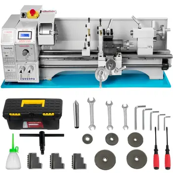 

EU Shipping Mini Metal Lathe 1100W Variable Speed Mini Lathe Machine Spindle 38mm Chuck Size 125mm