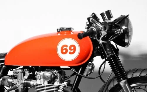 

For (2x) 5" Custom Made Motorcycle Tank Number Decal Stickers Cafe Racer Rat Bobber