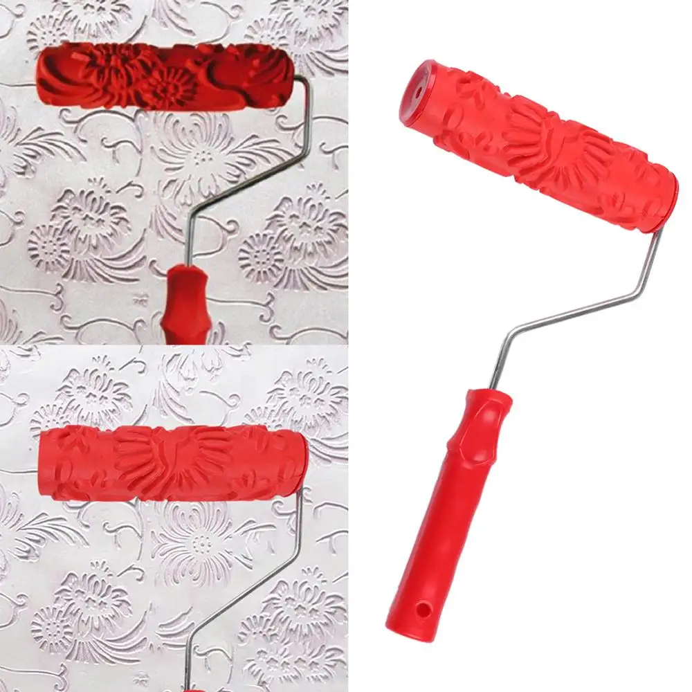 

Home Improvement Decor Tool Wall Paint Roller Painting Tool Rubber Floral Pattern Paint Roller