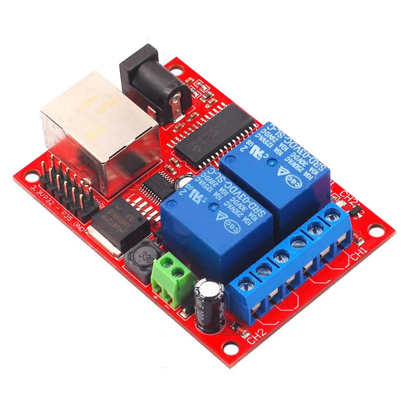 2 canais ethernet rele modulo dc 5 12 01