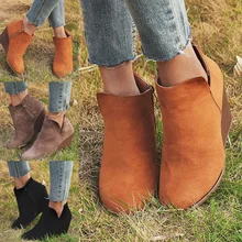 Высококачественные Ботильоны на танкетке в стиле ретро, в европейском и американском стиле; женская обувь из искусственной кожи размера плюс; сезон осень-зима; Размеры 35-43; NCM99