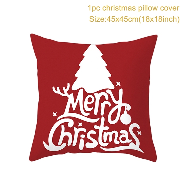 Cushion Cover Merry Christmas Decorations for Home 2021 Christmas Ornament Navidad Noel Xmas Gifts Happy New Year 2022