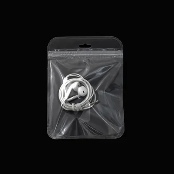 

100pieces 12.5x17cm Gift Packaging Bag Clear Plastic Zipper Lock Pouch Item Retail Package for Jewelry Mobile Phone Accessories