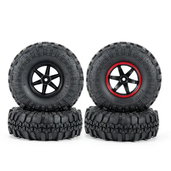 

1:10 RC Rock Crawler 1.9 Inch Rubber Tires & Plastic Wheel Rim Set for Axial SCX10 Tamiya CC01 D90 TF2