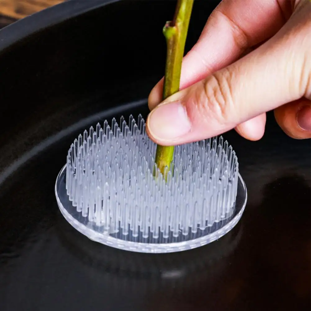 원형 이케바나 플라스틱 꽃 베이스 홀더, 꽃 개구리 핀, 꽃 개구리 흡입 컵 바..