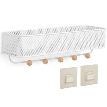 

Entryway Organizer, Great for Storing Keys, Small Accessories, Mail, Wallets and More, White Finish