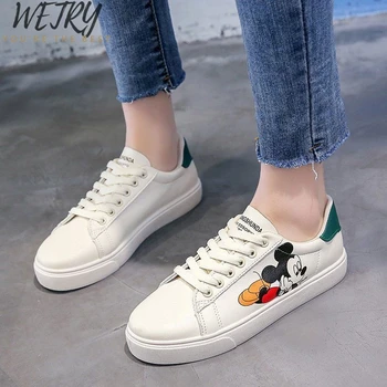 

2020 spring new Mickey white shoes female Mickey Mouse retro student casual shoes