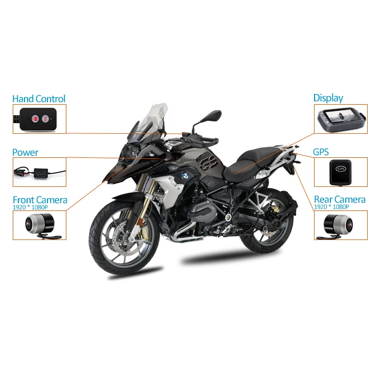 GPS Wi Fi 128G FHD 1080P камера мотоцикла 3 &quotDVR Передняя и задняя двойная видеорегистратор
