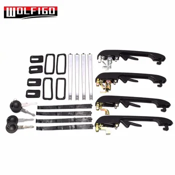 

WOLFIGO Car Door Handles Lock W/ Keys Outside Exterior Front Rear Left Right For VW Golf MK1 MK2 Jetaa MK2 191837205A,191837206A