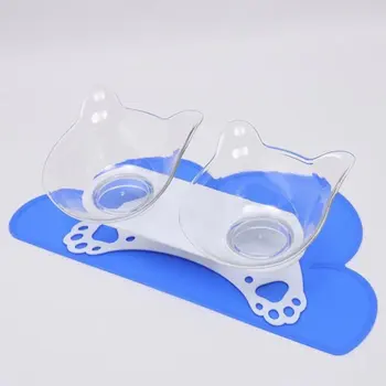 

15 Degree Basin Oblique Mouth Double Bowl Dog Bowl Pet Cat Dog Food Bowl Anti-vomiting Ortopedic Cat Bowl