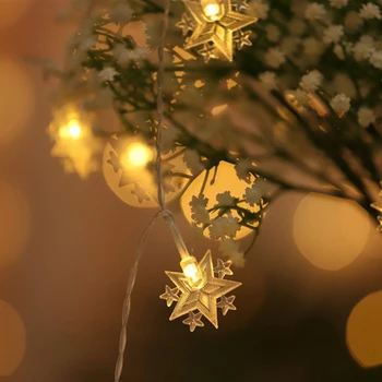 

10 Leds LED Star And Moon String Lights Fairy Lights Christmas Wedding Decoration Lights Battery Operated Twinkle Light
