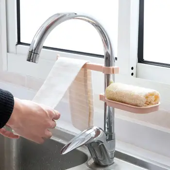 

Kitchen Sink Hanging Storage Rack Faucet Sponge Soap Storage Holder Organizer Bathroom Cloth Clip Shelf Drain Towel Organizer
