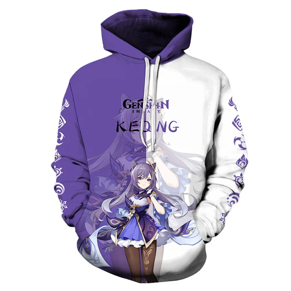 Genshin Impact Cosplay Hoodie 3D Ʈ ĵ Ƽ   ĳ־ ƮƮ Ǯ