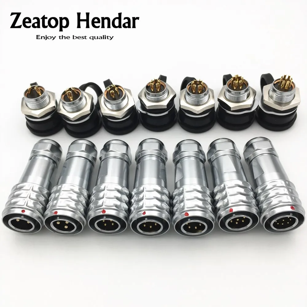

1Set SF12 Waterproof 2 3 4 5 6 7 9 Pin Metal PUSH-PULL IP67 Male Plug Female Socket 12mm Chassis Panel Mount Aviation Connector