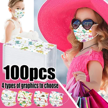 

100PCS Children's mask Disposable Face Mask Industrial 3Ply Ear Loop masque de protection mascarilla infantil con filtro 8.2
