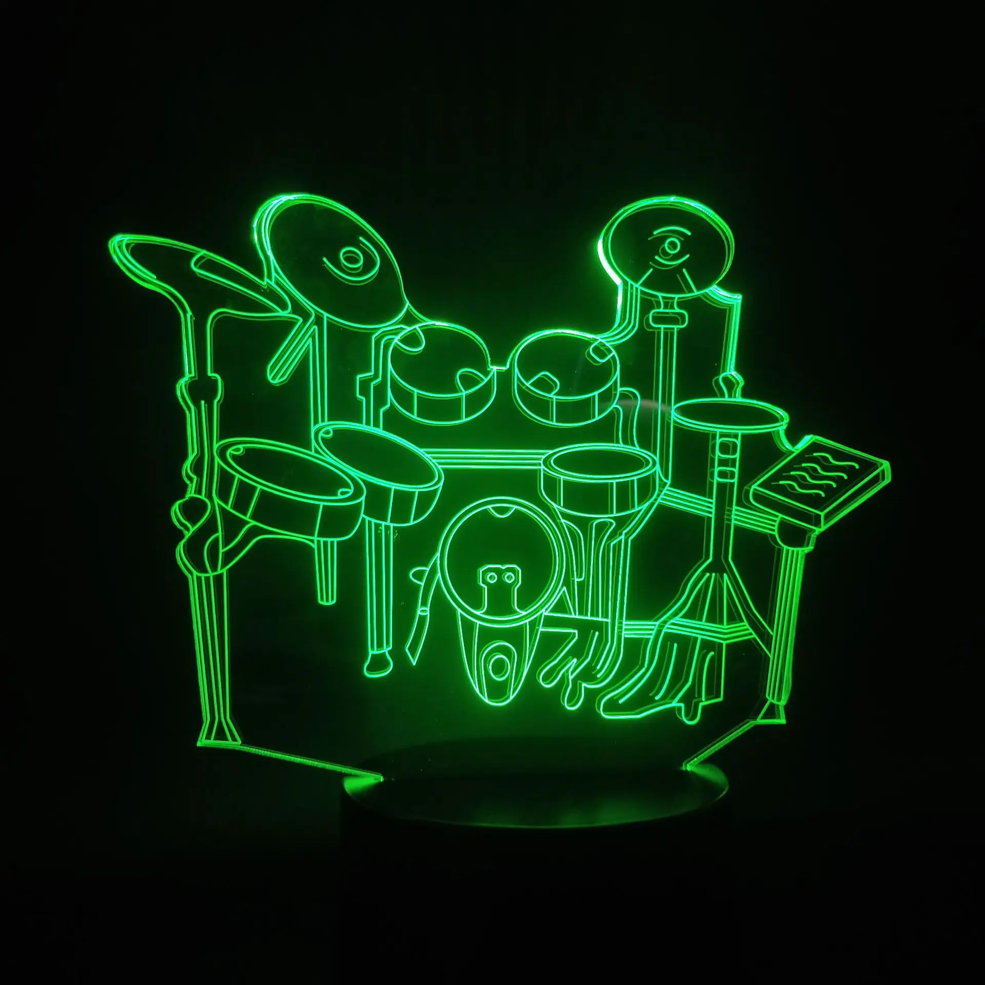 Drum kit 3D Illusion Lamp Christmas Gift Night Light Beside Table Lamp 16 Colors Auto Changing Desk Decoration Lamps Birthday