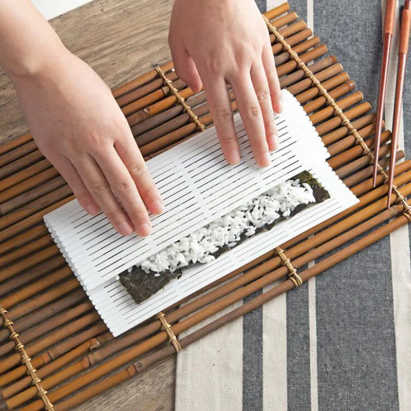 cheap Food Rolling Mats Kitchen Sushi Tool Rice Sushi Roll Curtain Practical Handmade Sushi Tools High Quality