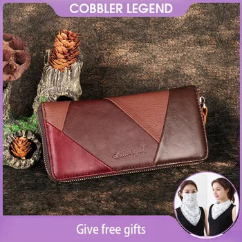 

Cobbler Legend Brand Design Women's Long Wallet Genuine Leather Wristlet Ladies Clutch Walelts Female Credit Card Zipper Purses