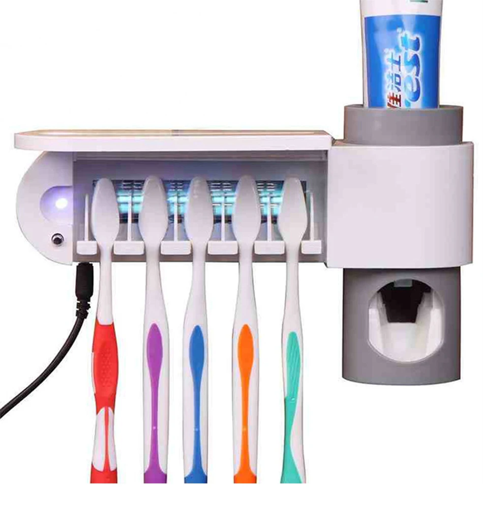 3 в 1 ультрафиолетовый свет зубная щетка стерилизатор набор для ванной комнаты держатель для зубной щетки автоматический комплект для зубной пасты инструмент для ухода за полостью рта