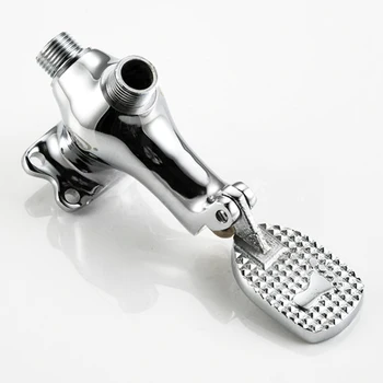 

Floor Foot Pedal Control Switch Tap Valve Faucet Copper Basin Single Cold Water Tap Bathroom Hospital School Pedal Water Faucet